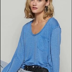 POL Women's Azure Long Sleeve Tee